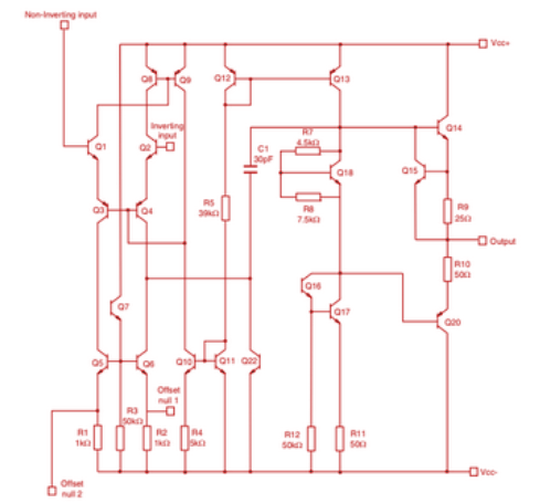  UA741IN Schematic Diagram